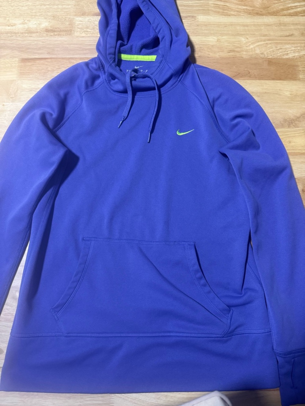 Nike Purple Pullover Hoodie with Lime Swoosh